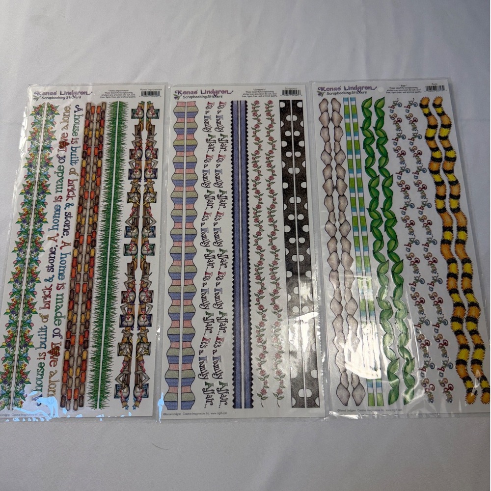 Renae Lindgren Debbie Mumm Scrapbook Border Stickers 3 Sheets Home Family Bugs